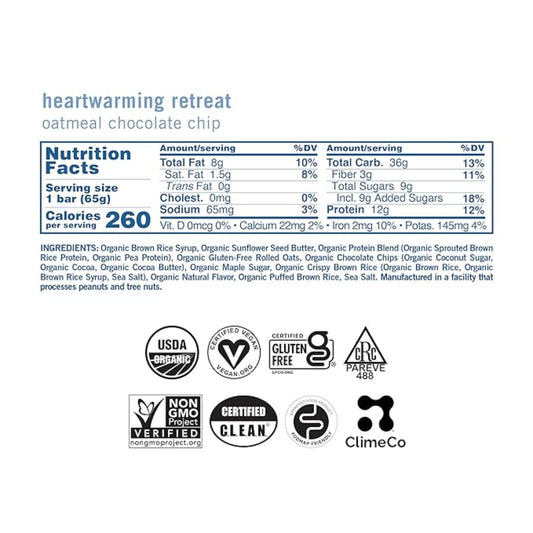 Gomacro, Nutrition Bar Oatmeal Chocolate Chip Organic 12 Count, 2.3 Ounce
