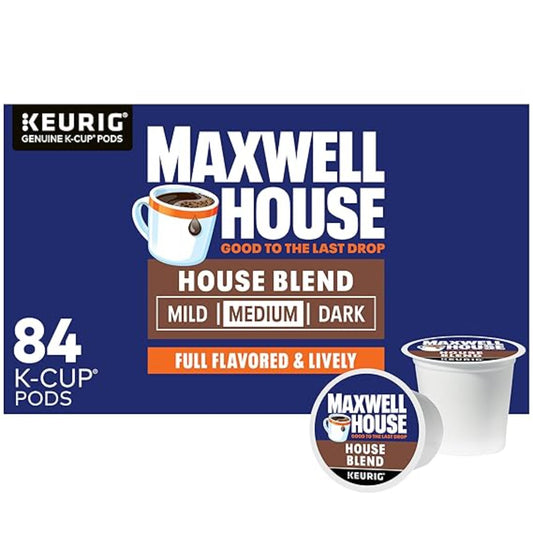 Maxwell House House Blend Medium Roast K-Cup Coffee Pods, 84 ct Box